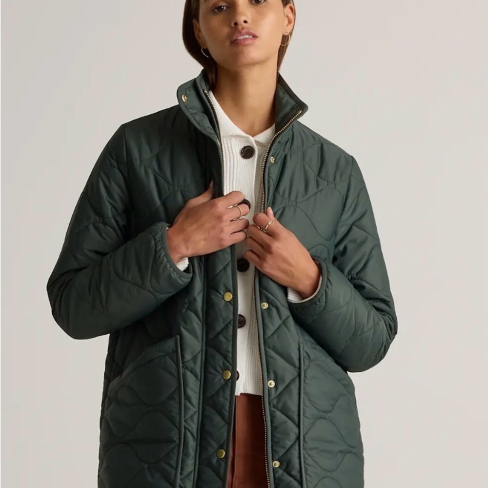 Quince Featherless Quilted Long Jacket - size large